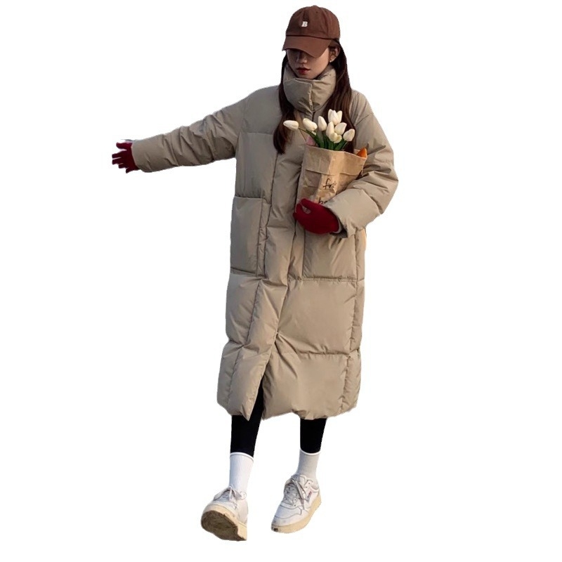 Női poliészter-pamut töltésű téli kabát, derekat szorító dizájn, álló gallér polo, városi stílus, vastag töltet; Töltet: poliészter-pamut; Fő anyag: poliészter ≥95%; Ujj: Princess ujj