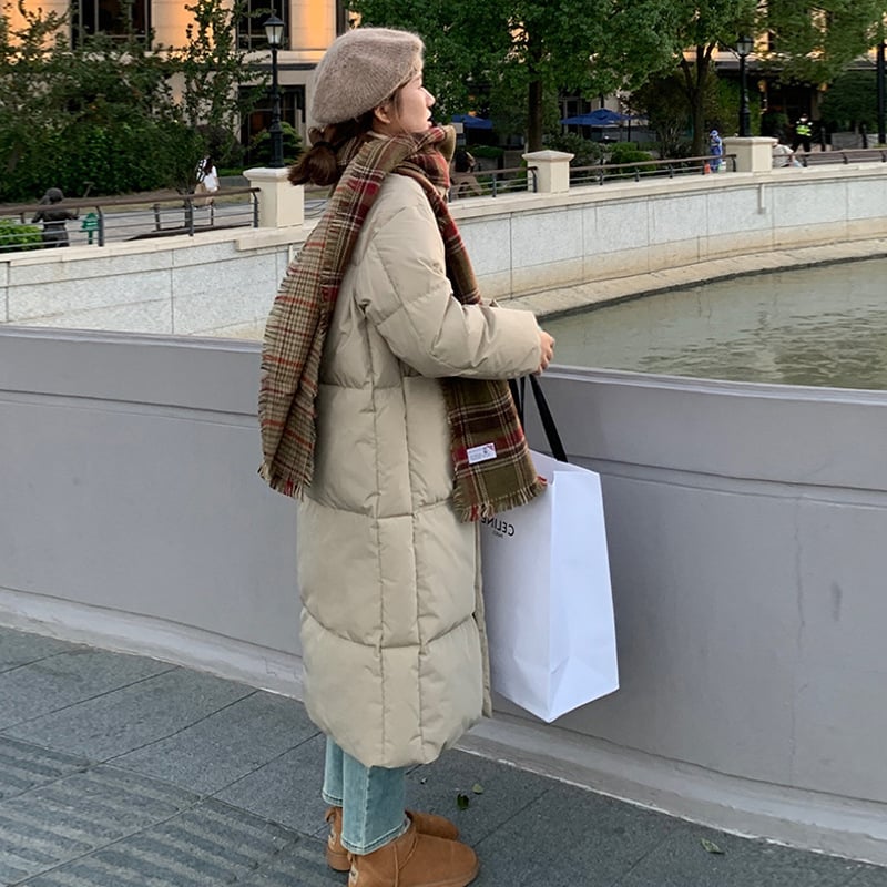 Női poliészter-pamut töltésű téli kabát, derekat szorító dizájn, álló gallér polo, városi stílus, vastag töltet; Töltet: poliészter-pamut; Fő anyag: poliészter ≥95%; Ujj: Princess ujj