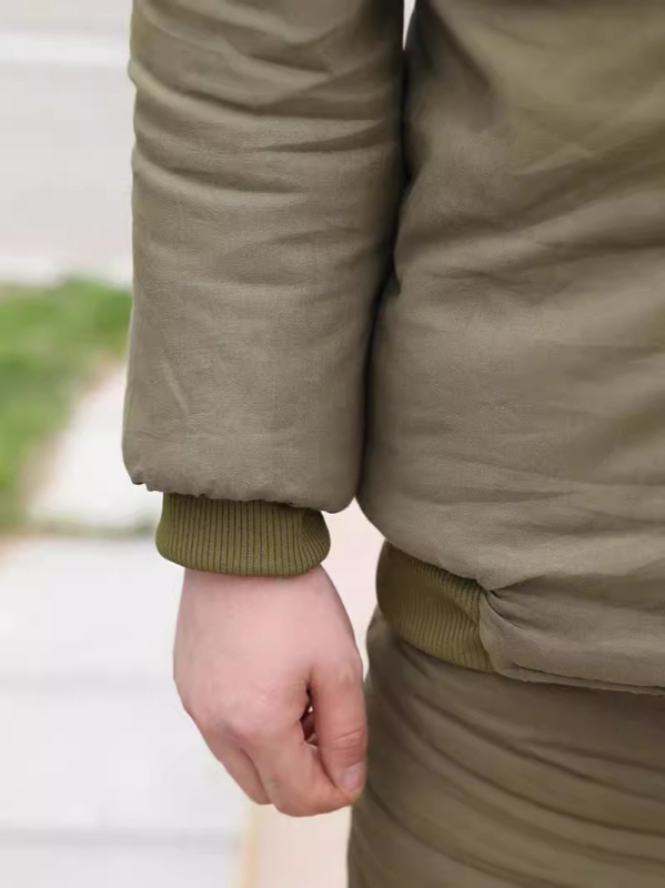 Bányászati pamut kabát és nadrág téli munkaruházat, vastag pamutszövet, belső pamut bélés, gallér nélküli, egy soros záródás, szélvédett