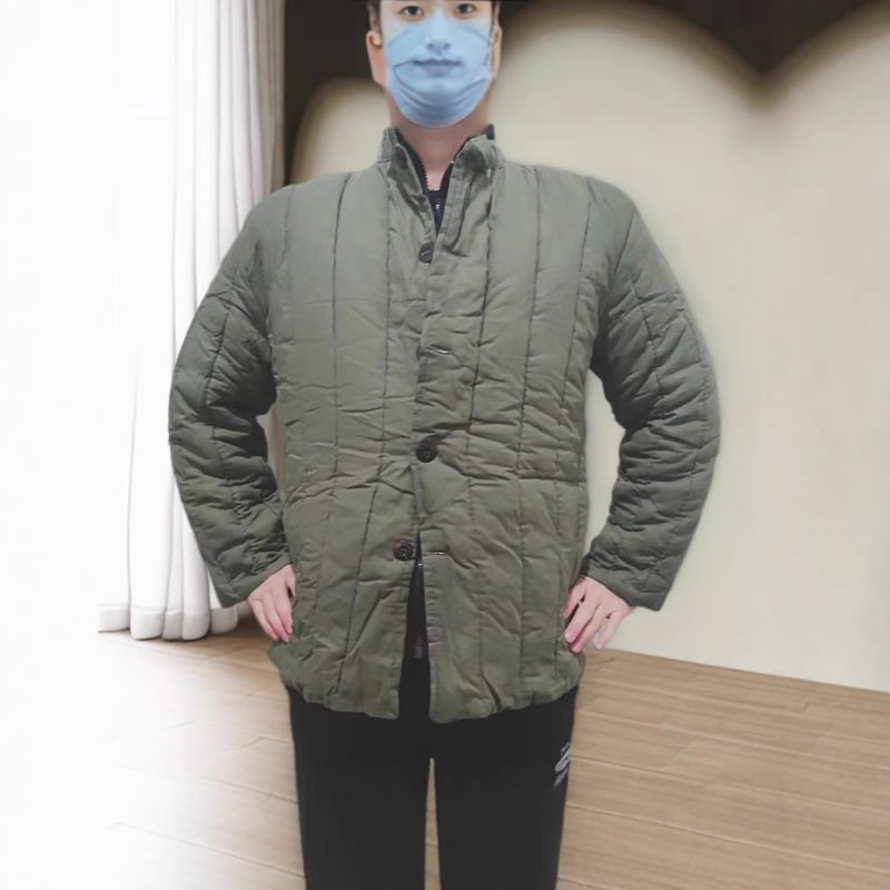 Bányászati pamut kabát és nadrág téli munkaruházat, vastag pamutszövet, belső pamut bélés, gallér nélküli, egy soros záródás, szélvédett