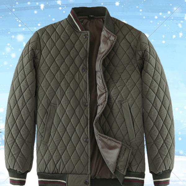 Férfi pamut töltött kabát — minimalist stílus, szabad szabás, egysoros záródás, pamut töltet, belső pamut bélés