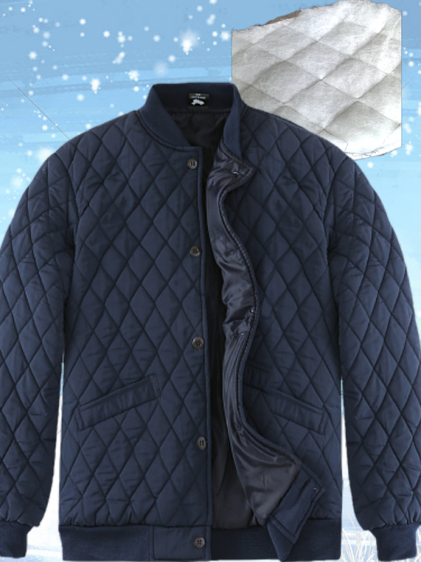 Férfi pamut töltött kabát — minimalist stílus, szabad szabás, egysoros záródás, pamut töltet, belső pamut bélés