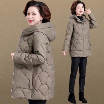 Női ultrakönnyű pamut-párnázott kabát Chenille anyagból, töltet imitált selyem-pamut, polo gallér, hercegnő-stílusú ujjak