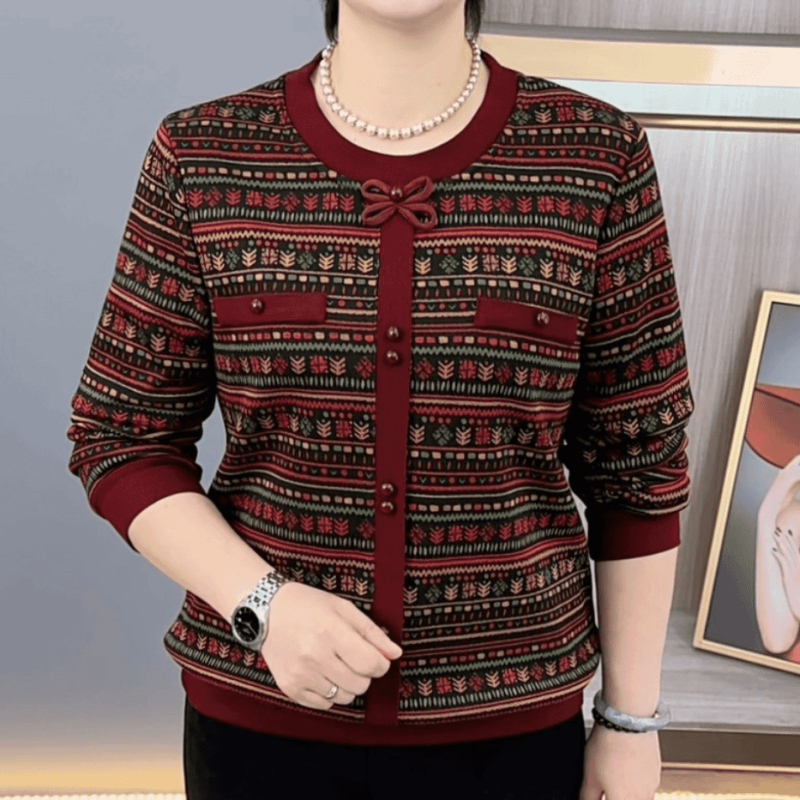 Top s dugačkim rukavima s prugastim dizajnom i plišanim podstavom, udoban ležeran kroj, polo ovratnik (tkanina: Tr fabric, PVC <30%, uzorak: pruge, debljina: srednja, duljina: srednja)
