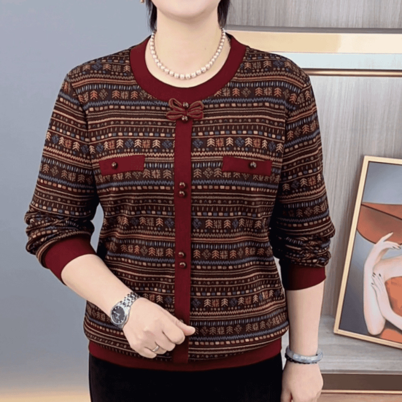 Top s dugačkim rukavima s prugastim dizajnom i plišanim podstavom, udoban ležeran kroj, polo ovratnik (tkanina: Tr fabric, PVC <30%, uzorak: pruge, debljina: srednja, duljina: srednja)