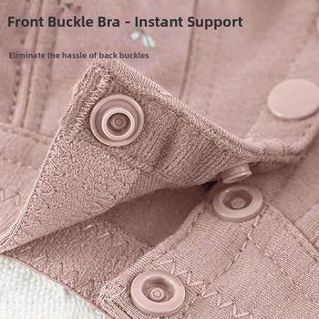 Be vielos liemenėlė su priekiniu užsegimu, plonas dizainas, kvėpuojantis, medvilniniai kaušeliai