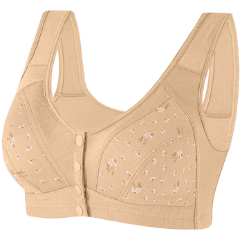 Be vielos liemenėlė su priekiniu užsegimu, plonas dizainas, kvėpuojantis, medvilniniai kaušeliai