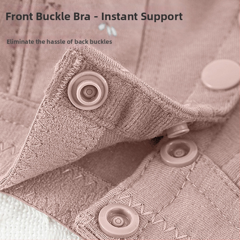 Be vielos liemenėlė su priekiniu užsegimu, plonas dizainas, kvėpuojantis, medvilniniai kaušeliai