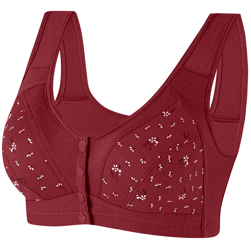 Be vielos liemenėlė su priekiniu užsegimu, plonas dizainas, kvėpuojantis, medvilniniai kaušeliai