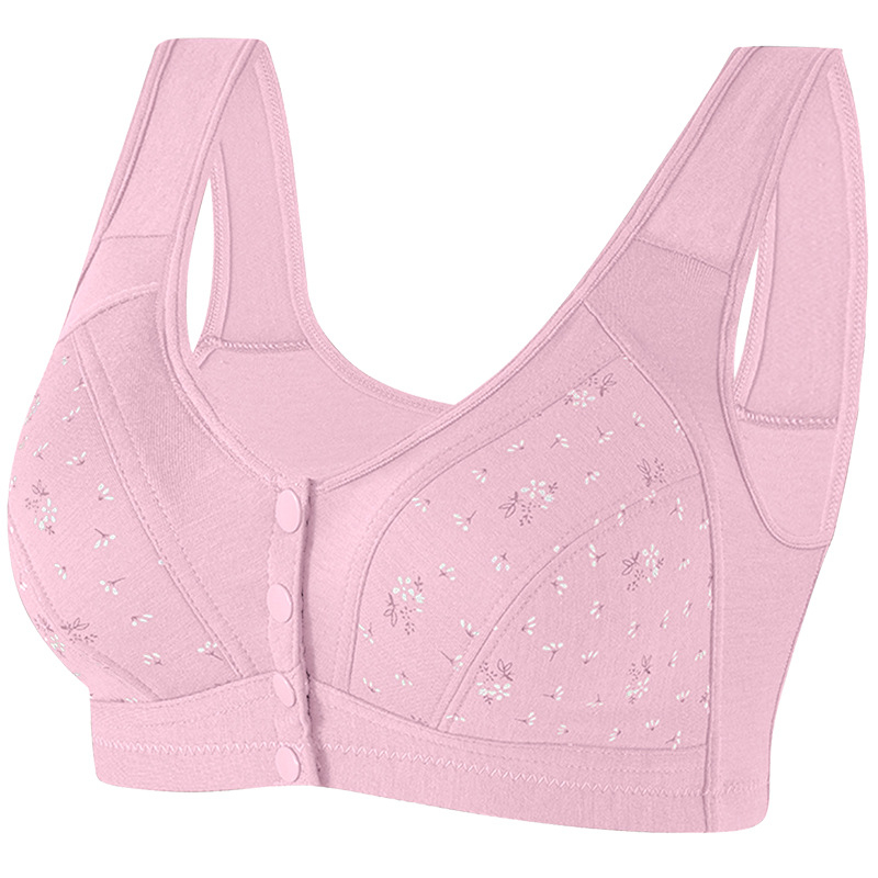 Be vielos liemenėlė su priekiniu užsegimu, plonas dizainas, kvėpuojantis, medvilniniai kaušeliai