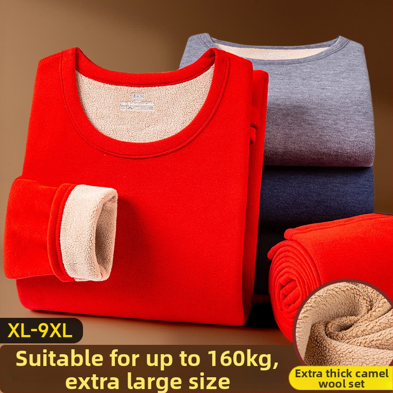 Pánska termálna súprava z kamelovej vlny, s fleecovou podšívkou, extrahustá 401–500 g/m², dvojdielna súprava: bunda a nohavice