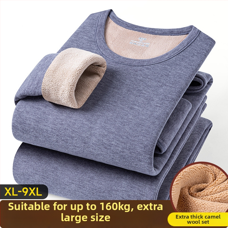 Pánska termálna súprava z kamelovej vlny, s fleecovou podšívkou, extrahustá 401–500 g/m², dvojdielna súprava: bunda a nohavice