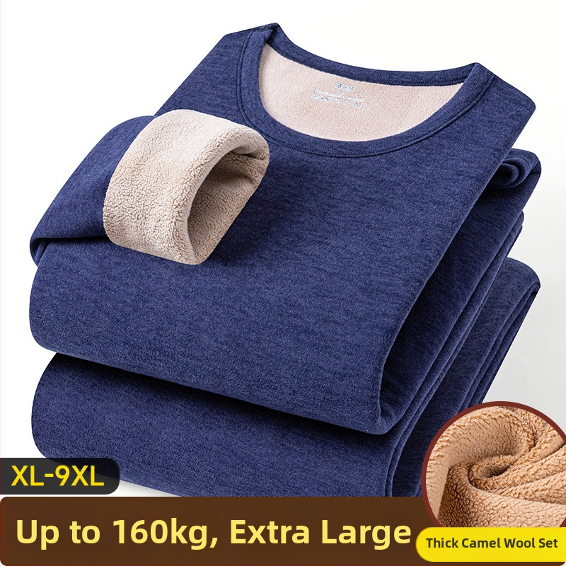 Pánska termálna súprava z kamelovej vlny, s fleecovou podšívkou, extrahustá 401–500 g/m², dvojdielna súprava: bunda a nohavice