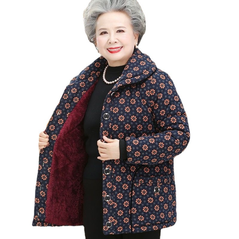 Ženska puffer jakna od pamuka s punom od svilenog pamuka, Polo ovratnik, slobodan kroj, srednja duljina 50–65 cm