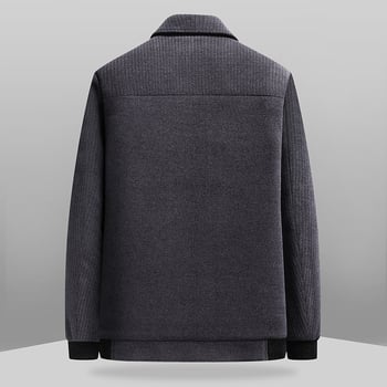 Férfi fleeceszínű vastag dzseki galléros, cipzárral, laza szabás