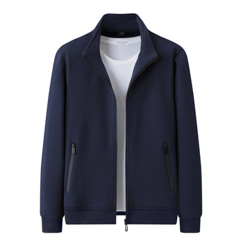 Férfi pamut dzseki, szél‑ és nedvességelvezetés, álló gallér, cipzár, szabad vágás, hosszú ujjú, mindennapi viselet, tavasz–ősz 2025