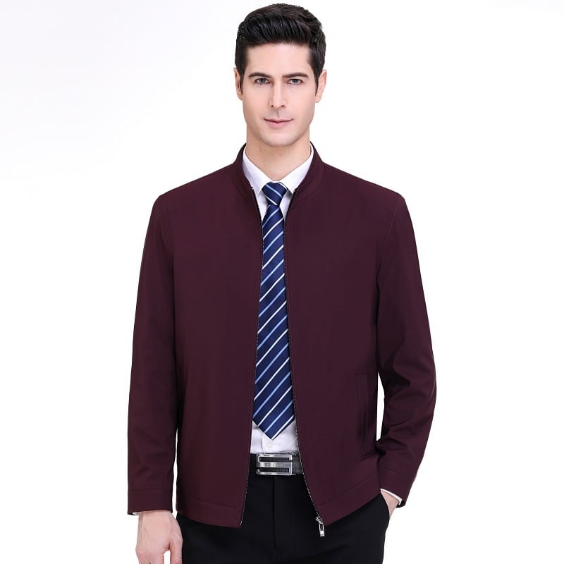 Mulberry selyemből készült dzseki, gallérrel és cipzáras zárással, könnyű üzleti stílus