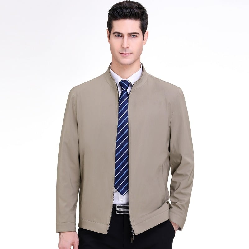 Mulberry selyemből készült dzseki, gallérrel és cipzáras zárással, könnyű üzleti stílus