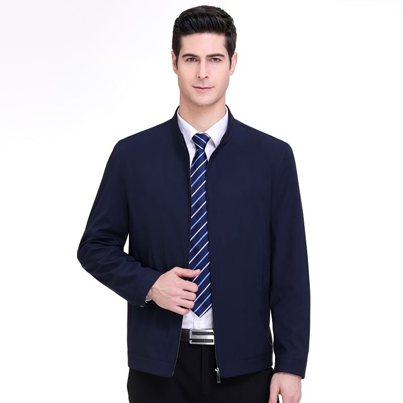 Mulberry selyemből készült dzseki, gallérrel és cipzáras zárással, könnyű üzleti stílus