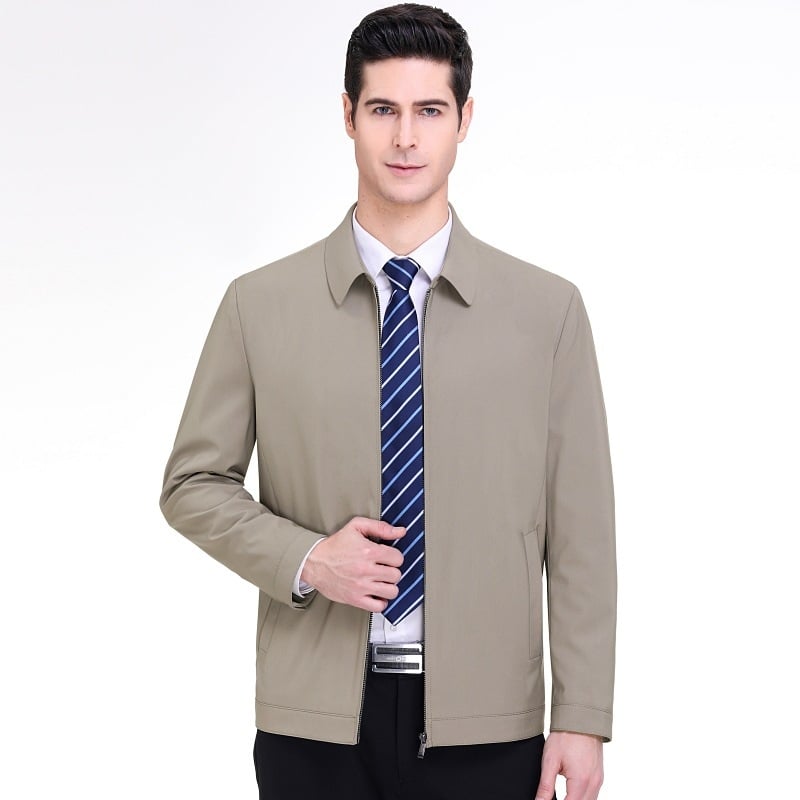 Mulberry selyemből készült dzseki, gallérrel és cipzáras zárással, könnyű üzleti stílus