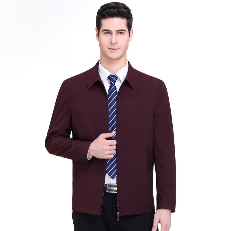 Mulberry selyemből készült dzseki, gallérrel és cipzáras zárással, könnyű üzleti stílus