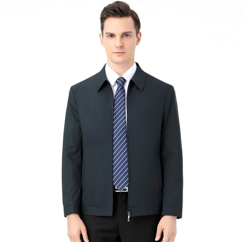 Mulberry selyemből készült dzseki, gallérrel és cipzáras zárással, könnyű üzleti stílus