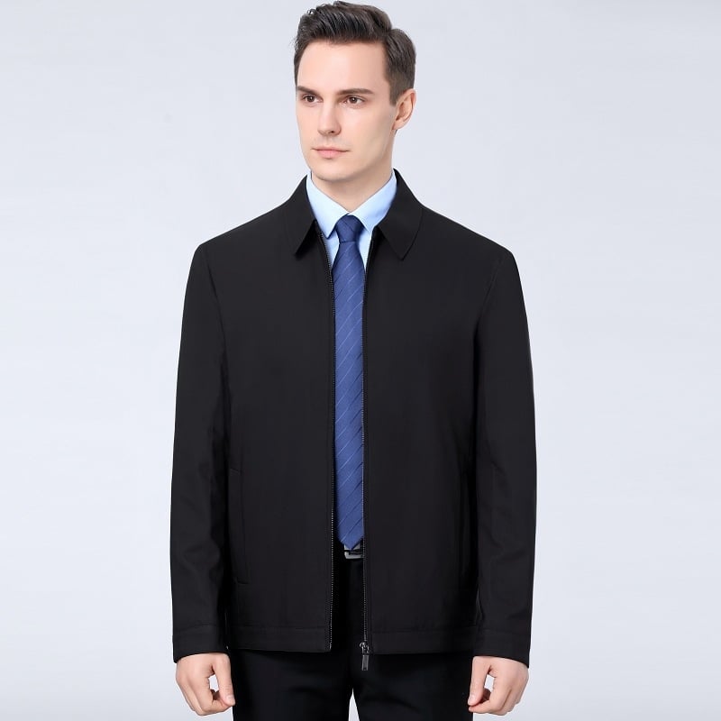 Mulberry selyemből készült dzseki, gallérrel és cipzáras zárással, könnyű üzleti stílus