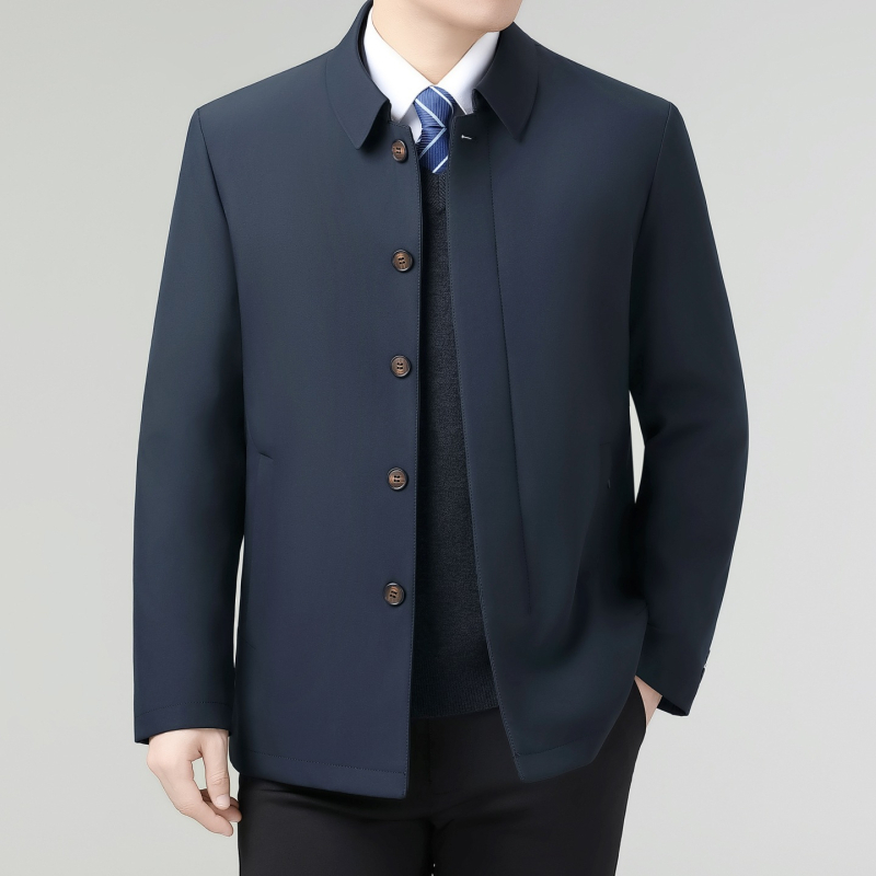 Jachetă din mătase Mulberry, guler cu rever, izolație întărită, închidere cu nasturi, pentru iarnă