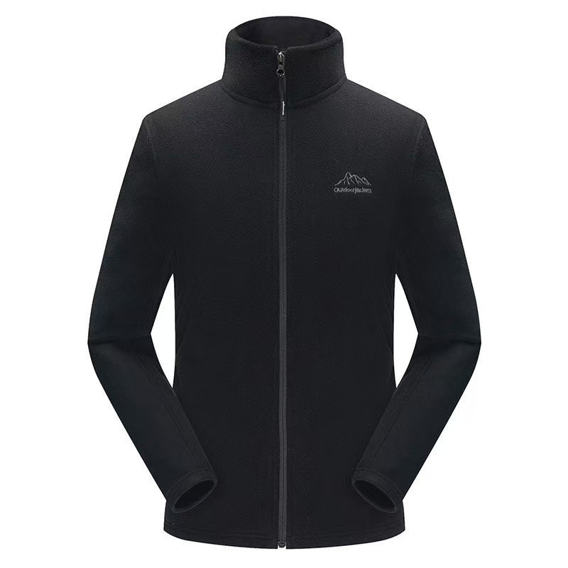 Muška fleece jakna sa zipom, slobodan kroj, jednostavna boja, poliester