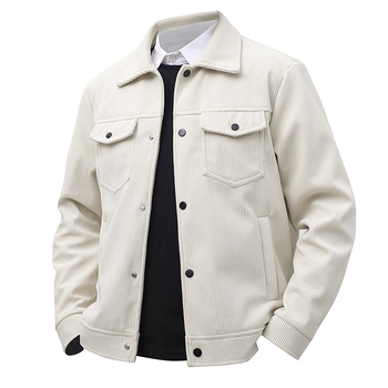 Jachetă Corduroy pentru bărbați, Rever, Închidere cu nasturi, Croială Fitted, Material: Poliester, Căptușeală acetat