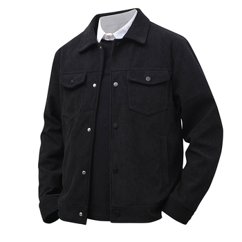 Jachetă Corduroy pentru bărbați, Rever, Închidere cu nasturi, Croială Fitted, Material: Poliester, Căptușeală acetat
