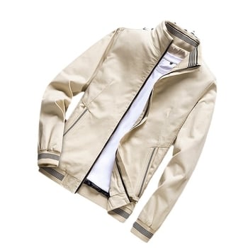 Jachetă bărbătească din bumbac, guler înalt, fermoar, material care evacuează umezeala, croială lejeră