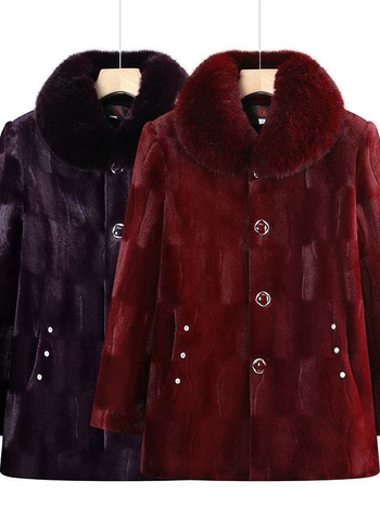 Palton de iarnă pentru femei de vârstă mijlocie și în vârstă, cu căptușeală de fleece, model geometric, stil casual, compoziție: spandex 80–90% + poliester 80–90%, lungime medie 50–65 cm, sezon iarna 2024