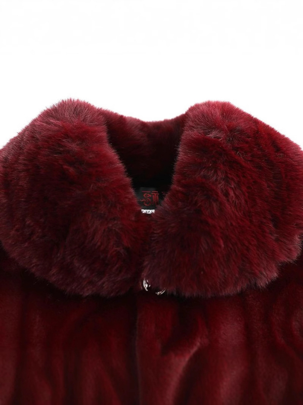 Palton de iarnă pentru femei de vârstă mijlocie și în vârstă, cu căptușeală de fleece, model geometric, stil casual, compoziție: spandex 80–90% + poliester 80–90%, lungime medie 50–65 cm, sezon iarna 2024