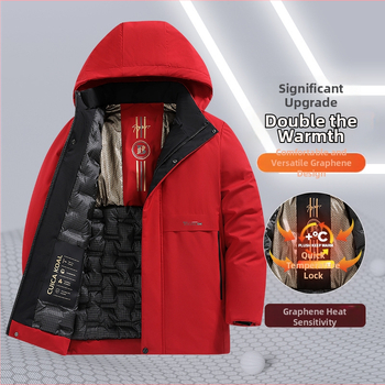 Muška zimska jakna s kapuljom, punjena pamukom, flis podstava, zatvarač, odvojiva, ležernog kroja