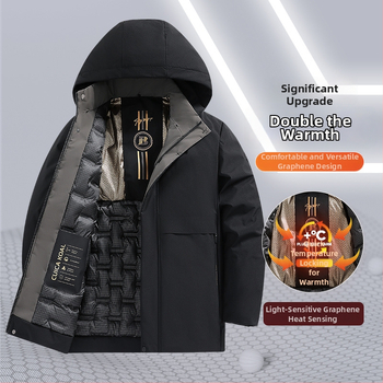 Muška zimska jakna s kapuljom, punjena pamukom, flis podstava, zatvarač, odvojiva, ležernog kroja