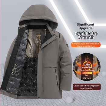 Muška zimska jakna s kapuljom, punjena pamukom, flis podstava, zatvarač, odvojiva, ležernog kroja