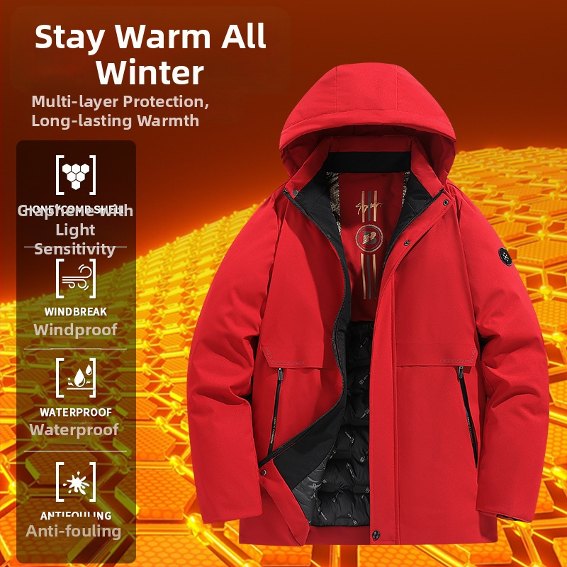 Muška zimska jakna s kapuljom, punjena pamukom, flis podstava, zatvarač, odvojiva, ležernog kroja