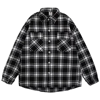 Muška karirana jakna s fleece podstavom, ležerni kroj, ovratnik s reverom, kopčanje na jednu red, zimu