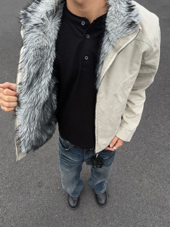 Bavlnená bunda s polyesterovou podšívkou, stojací golier, zips, voľný strih, hrubá na zimu