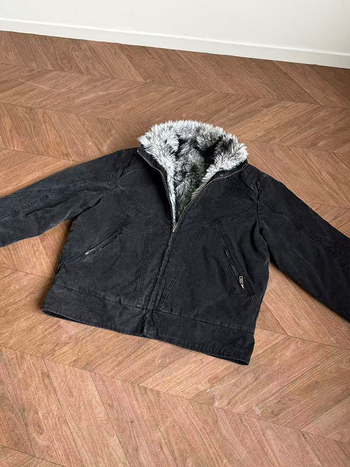 Bavlnená bunda s polyesterovou podšívkou, stojací golier, zips, voľný strih, hrubá na zimu