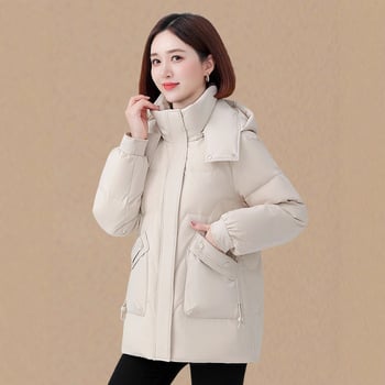 Női tollkabát kacsapúppal, 81–85% tolltartalom, vastag és meleg, gallér nélkül, cipzárral, pamut anyag, ősz 2025