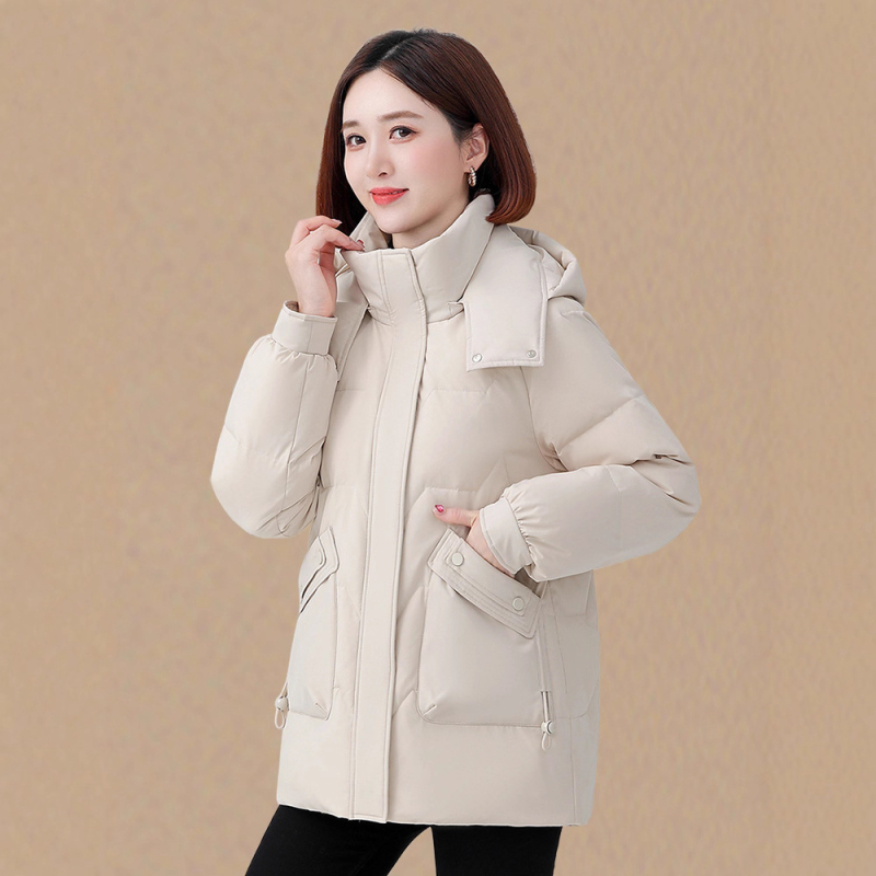 Női tollkabát kacsapúppal, 81–85% tolltartalom, vastag és meleg, gallér nélkül, cipzárral, pamut anyag, ősz 2025