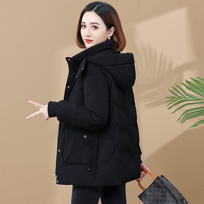 Női tollkabát kacsapúppal, 81–85% tolltartalom, vastag és meleg, gallér nélkül, cipzárral, pamut anyag, ősz 2025