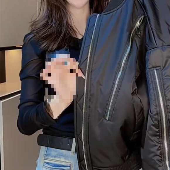 Ženska kratka quilted bomber jakna, proljeće-jesen 2025, mala veličina, dvostruki sloj izolacije
