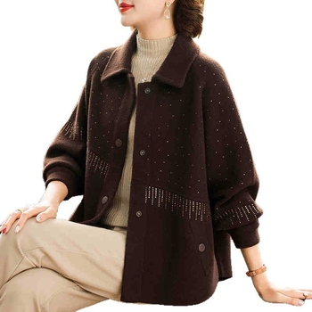 Mingxuan Chun vilnos-poliesterio derinio paltas, 2025 m. pavasaris, laisvalaikio stilius, trumpas paltas, ilgis 50–65 cm, 80–90% poliesterio