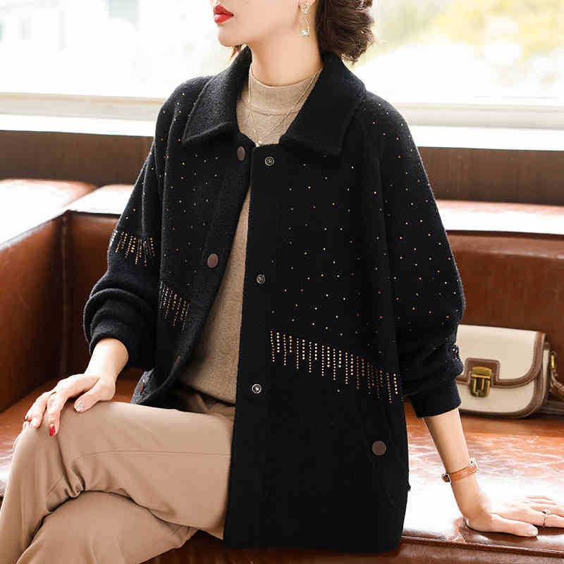 Mingxuan Chun vilnos-poliesterio derinio paltas, 2025 m. pavasaris, laisvalaikio stilius, trumpas paltas, ilgis 50–65 cm, 80–90% poliesterio