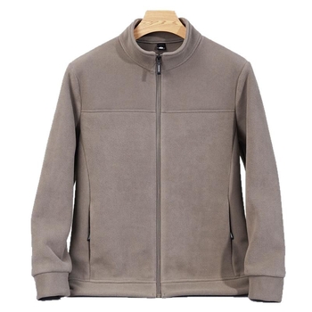 Geacă de bărbați cu guler înalt, fermoar, căptușeală fleece, rezistent la vânt, durabilă pentru toamnă