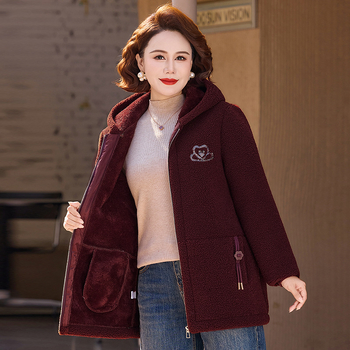 Зимно дамско яке с флисова подплата, дебела памучна изолация, поло яка, стандартна дължина, 90–95% полиестер, пълнеж от памук