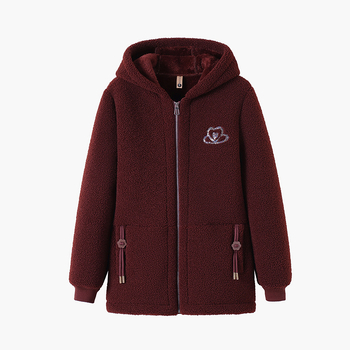 Зимно дамско яке с флисова подплата, дебела памучна изолация, поло яка, стандартна дължина, 90–95% полиестер, пълнеж от памук